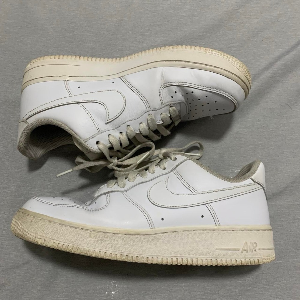 Nike Air Force 1 Low White Leather Mens Sneakers US 9 DD8959-100